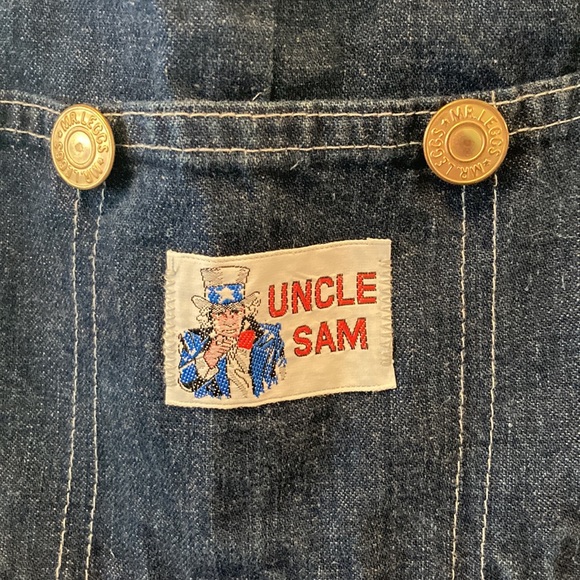 Vintage Mr. Leggs Jean Short Overalls “Uncle Sam” - Picture 2 of 7